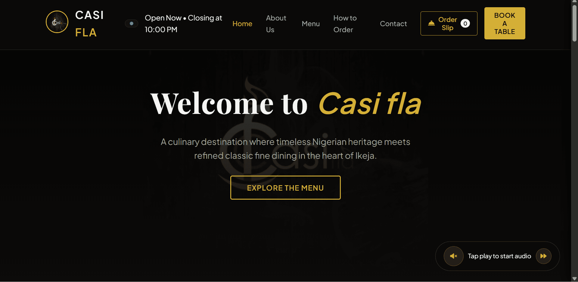 Restaurant Website landing page preview